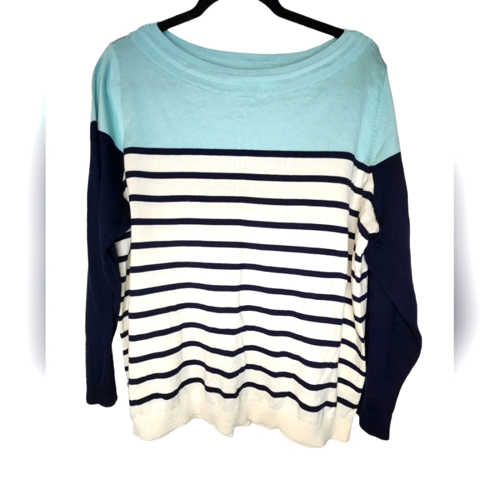 TALBOTS size 2X Petite. Cotton blend, striped lightweight sweater